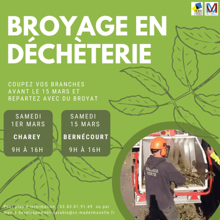 Broyage des branches en décheterie